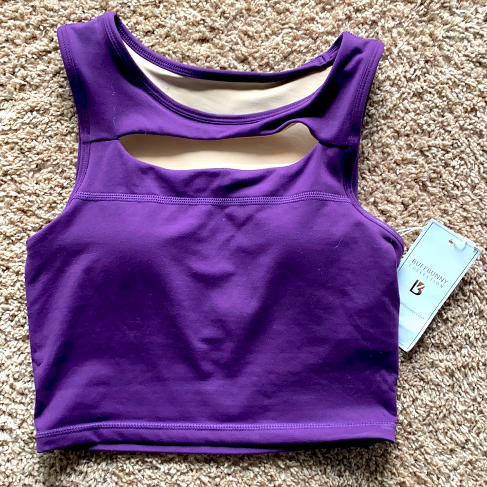 NWT Buffbunny Peek-A-Boo Purple Crop Top